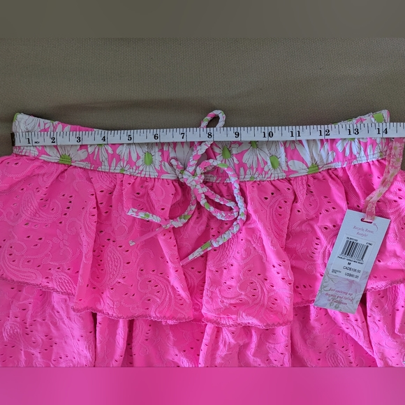 LOVESHACKFANCY X HURLEY - EYELET PAISLEY TIERED MINI SKIRT - Picture 6 of 7